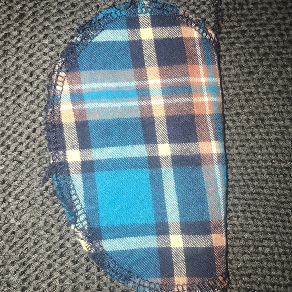 Crop swing sweater with plaid elbow patches - Picture 2 of 3